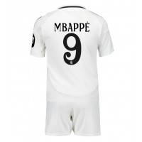 Dres Real Madrid Kylian Mbappe #9 Domáci pre deti 2024-25 Krátky Rukáv (+ trenírky)